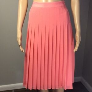 NWT Ann Taylor Women's Pleated Vibrant Coral Skirt SZ 6